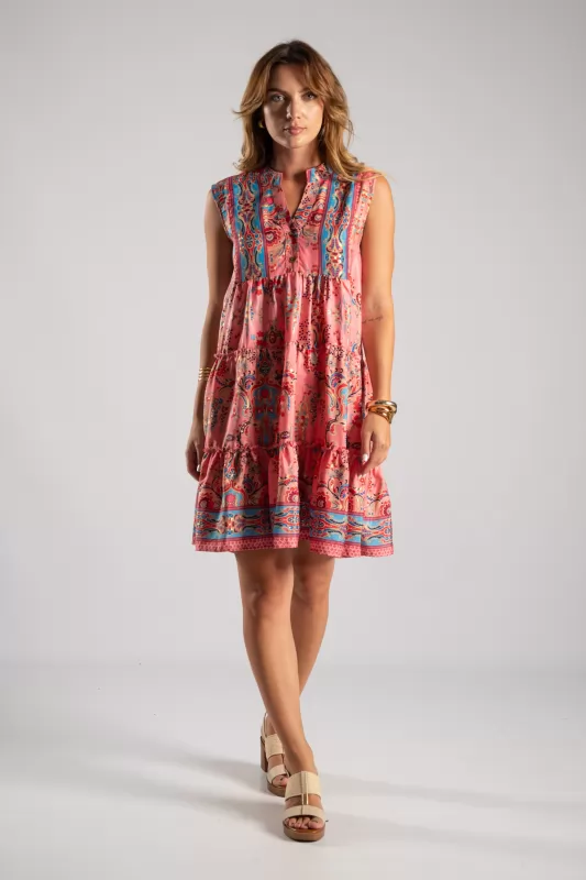 Silk Dress Printed Multi