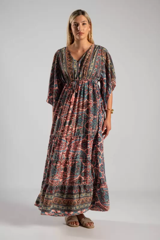 Φόρεμα Μεταξωτό Maxi Ethnic