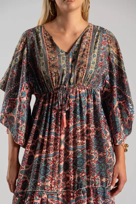 Φόρεμα Μεταξωτό Maxi Ethnic