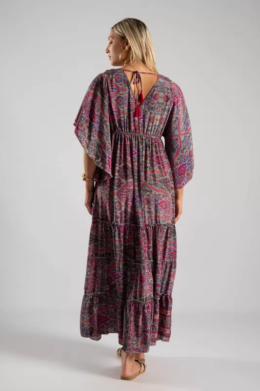 Φόρεμα Μεταξωτό Maxi Ethnic