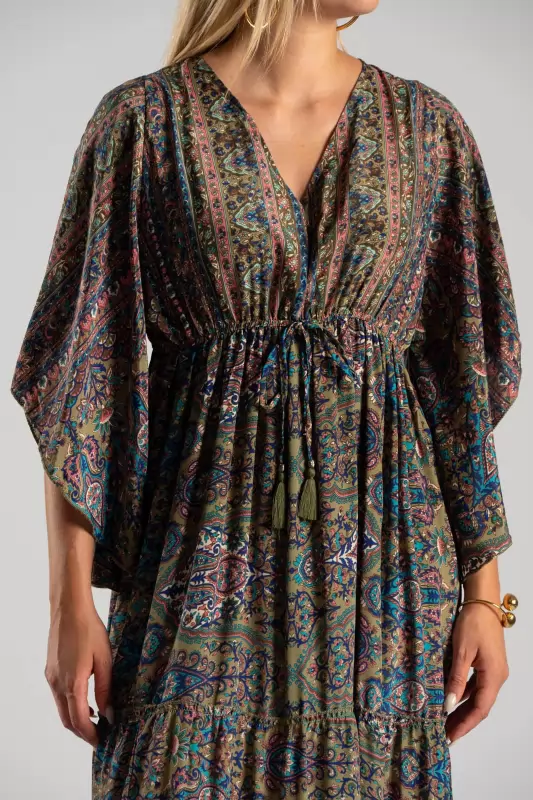 Φόρεμα Μεταξωτό Maxi Ethnic