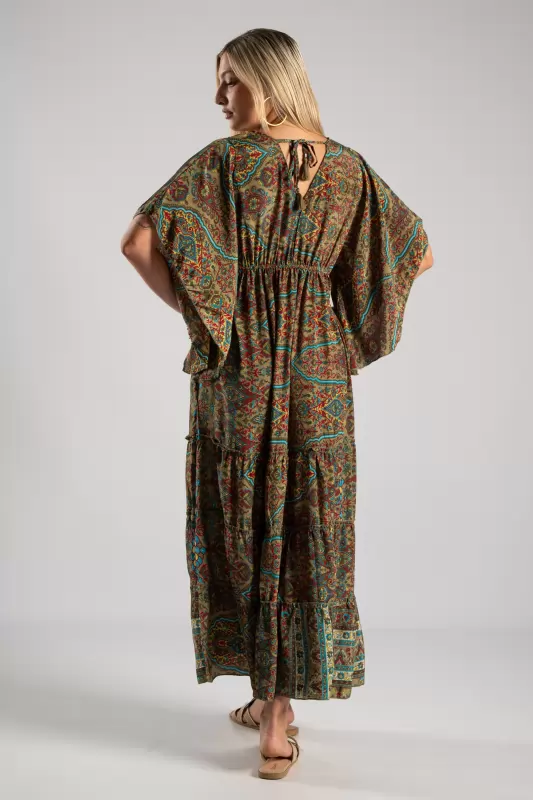 Φόρεμα Μεταξωτό Maxi Ethnic
