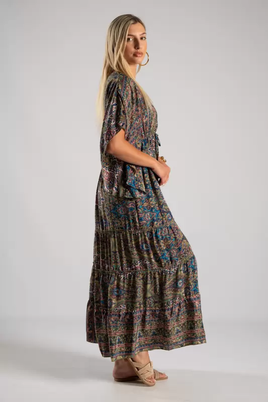 Φόρεμα Μεταξωτό Maxi Ethnic