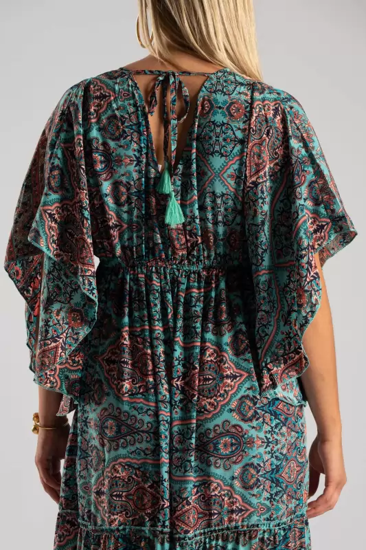 Φόρεμα Μεταξωτό Maxi Ethnic