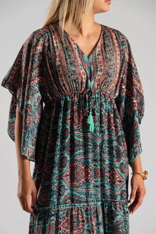 Φόρεμα Μεταξωτό Maxi Ethnic