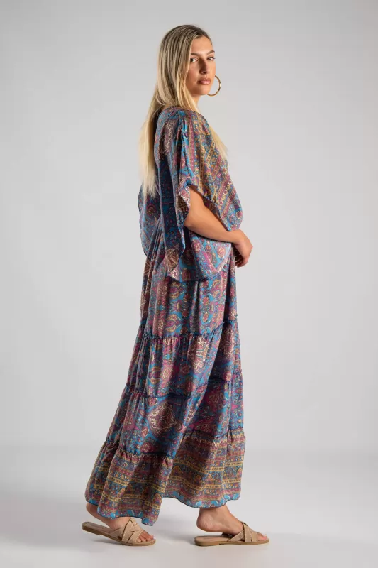 Φόρεμα Μεταξωτό Maxi Ethnic