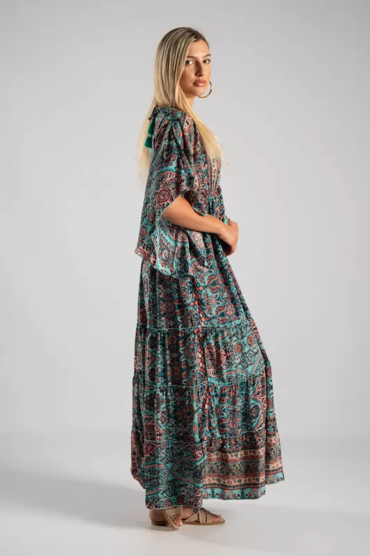 Φόρεμα Μεταξωτό Maxi Ethnic