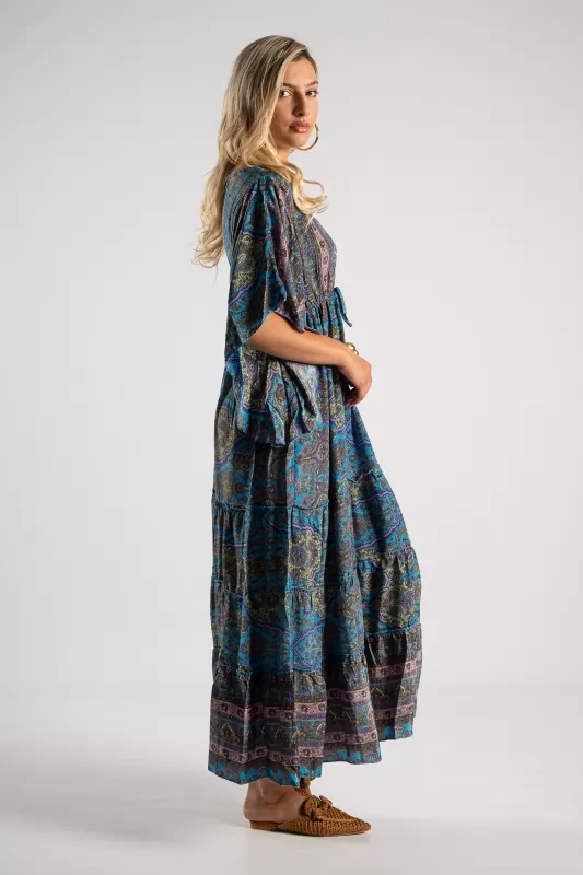 Φόρεμα Μεταξωτό Maxi Ethnic
