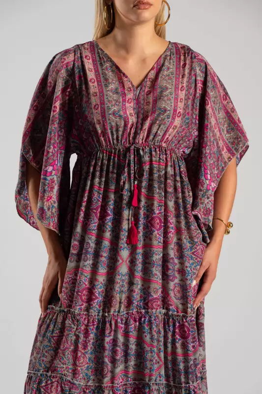 Φόρεμα Μεταξωτό Maxi Ethnic