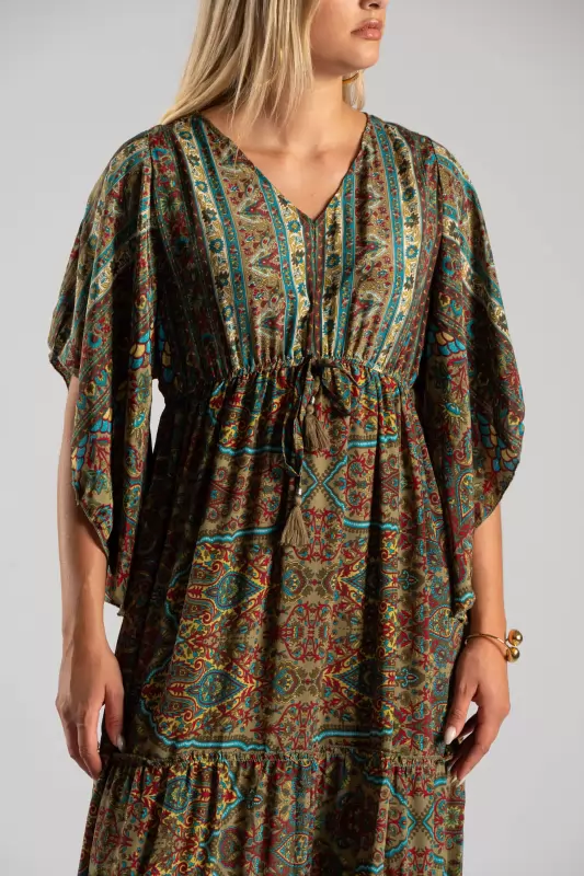 Φόρεμα Μεταξωτό Maxi Ethnic