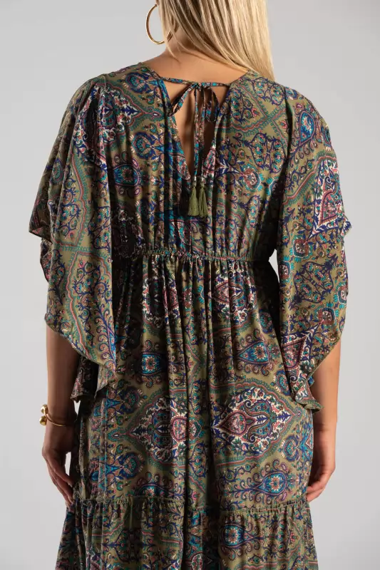 Φόρεμα Μεταξωτό Maxi Ethnic