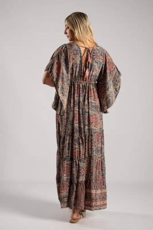 Φόρεμα Μεταξωτό Maxi Ethnic