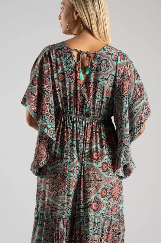 Φόρεμα Μεταξωτό Maxi Ethnic