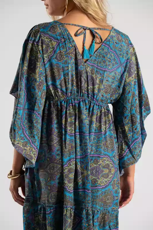 Φόρεμα Μεταξωτό Maxi Ethnic