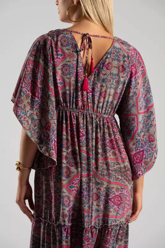 Φόρεμα Μεταξωτό Maxi Ethnic