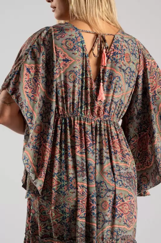Φόρεμα Μεταξωτό Maxi Ethnic