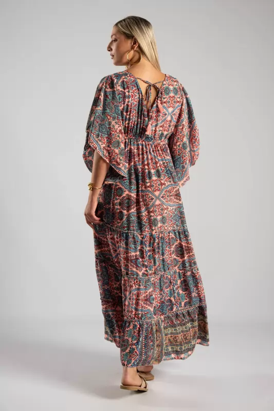 Φόρεμα Μεταξωτό Maxi Ethnic