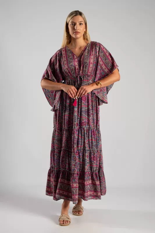 Φόρεμα Μεταξωτό Maxi Ethnic
