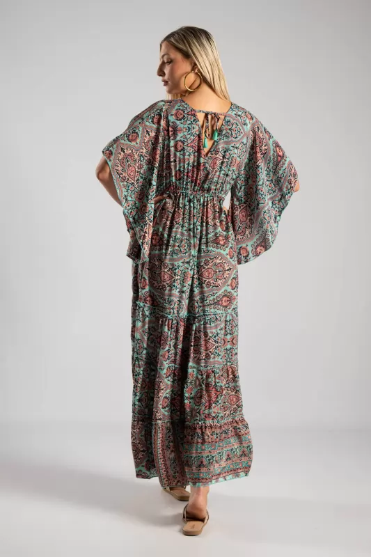 Φόρεμα Μεταξωτό Maxi Ethnic
