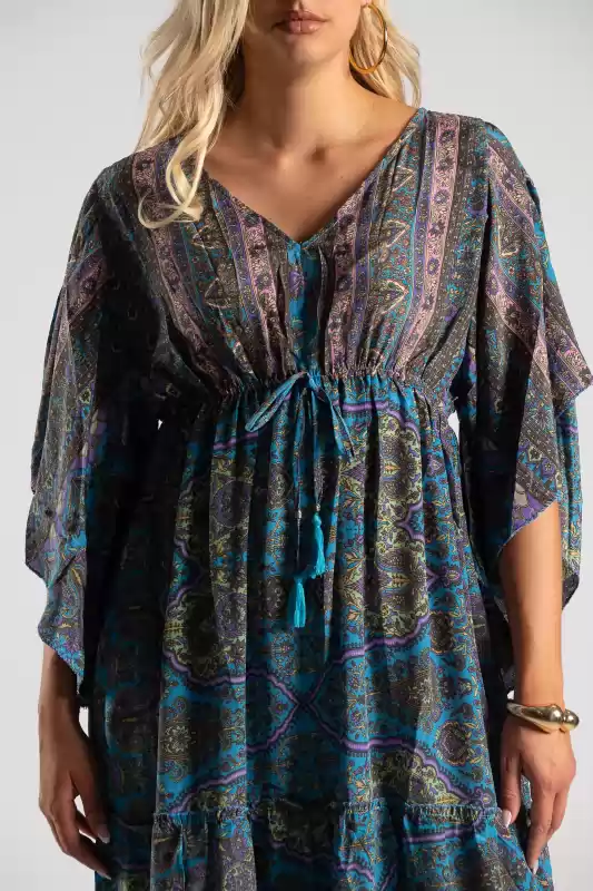 Φόρεμα Μεταξωτό Maxi Ethnic