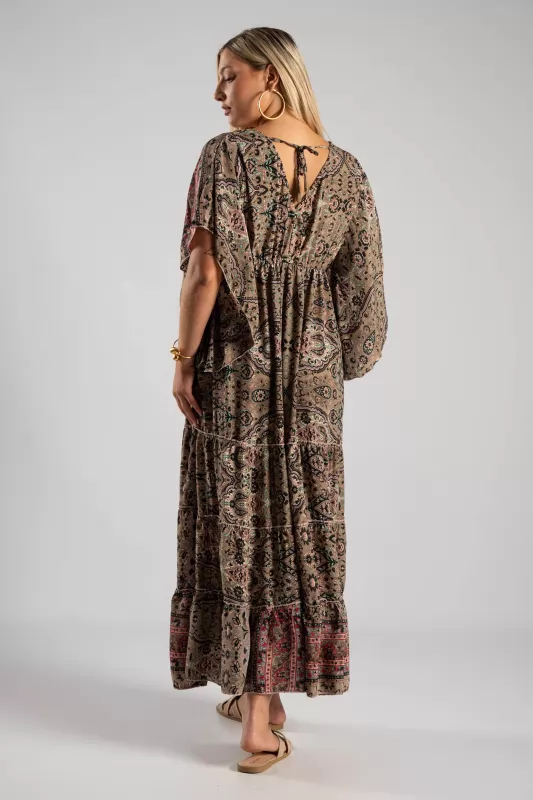 Φόρεμα Μεταξωτό Maxi Ethnic