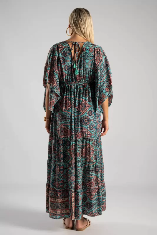 Φόρεμα Μεταξωτό Maxi Ethnic