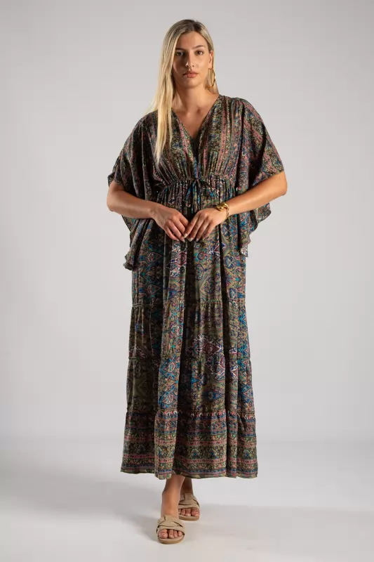 Φόρεμα Μεταξωτό Maxi Ethnic