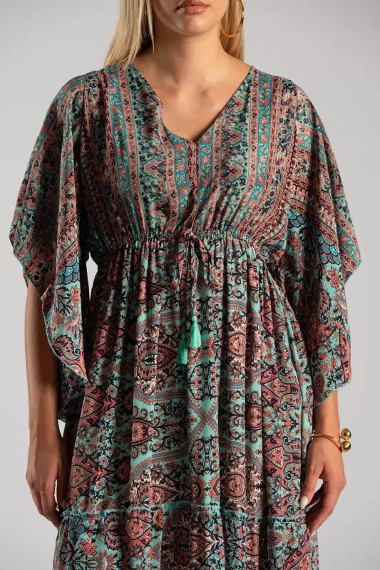 Φόρεμα Μεταξωτό Maxi Ethnic