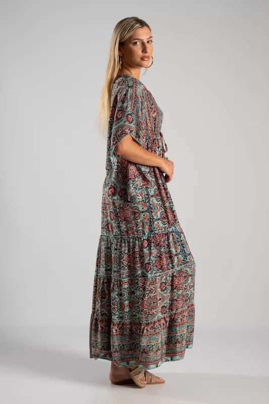 Φόρεμα Μεταξωτό Maxi Ethnic