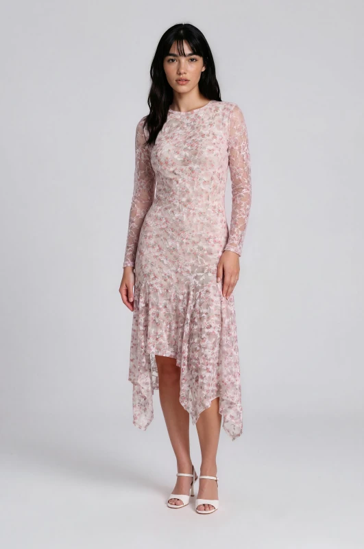 Φόρεμα Midi Δαντέλα Floral Valeria