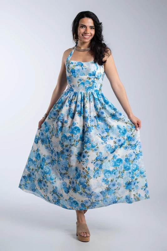 Φόρεμα Midi Floral Σφηγγοφωλιά