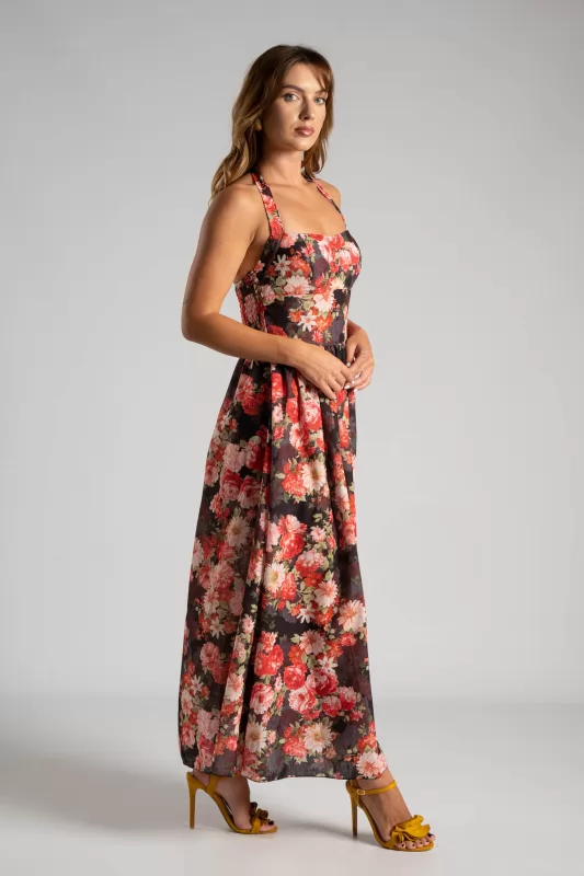 Φόρεμα Midi Floral Σφηγγοφωλιά