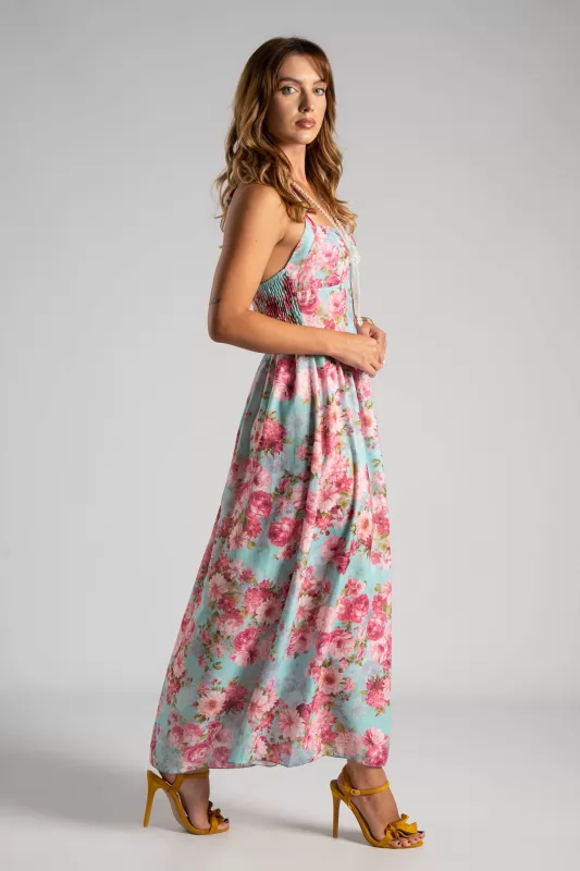 Φόρεμα Midi Floral Σφηγγοφωλιά