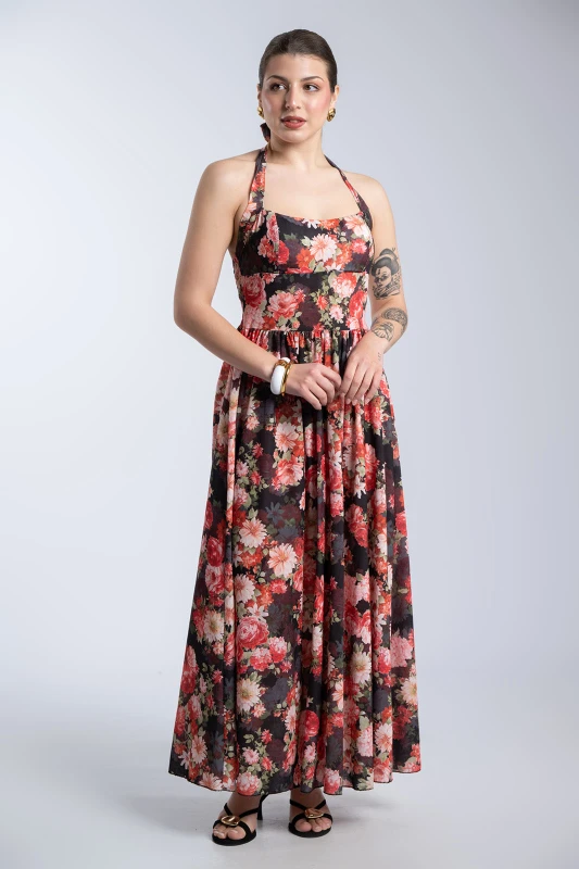 Φόρεμα Midi Floral Σφηγγοφωλιά
