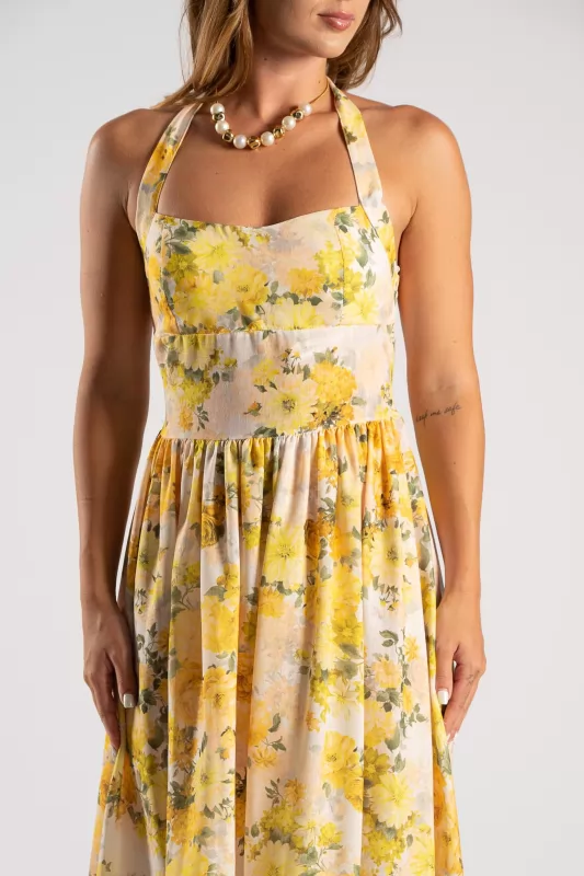 Midi Dress Floral Wasp Nest