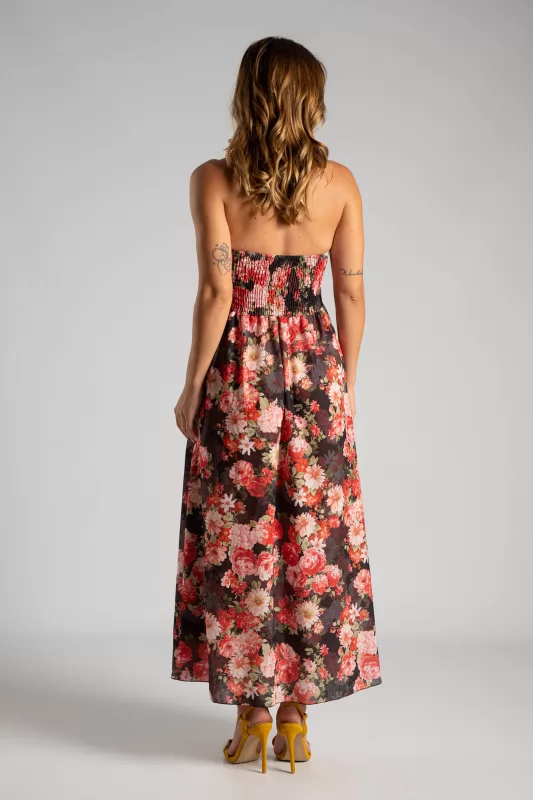 Φόρεμα Midi Floral Σφηγγοφωλιά