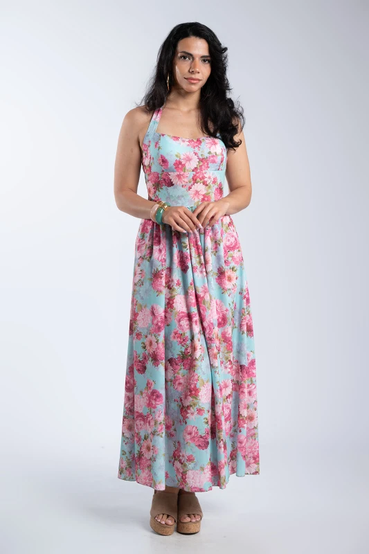 Φόρεμα Midi Floral Σφηγγοφωλιά