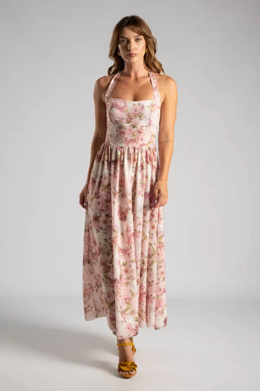 Φόρεμα Midi Floral Σφηγγοφωλιά