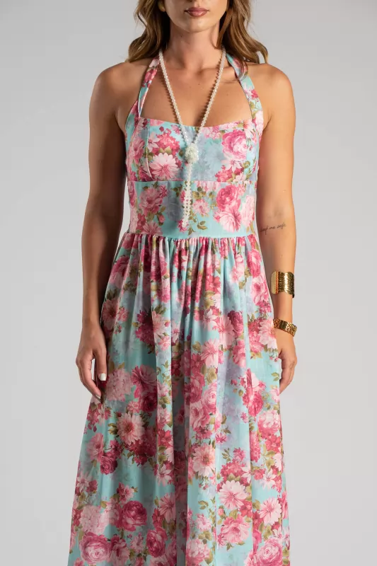 Φόρεμα Midi Floral Σφηγγοφωλιά