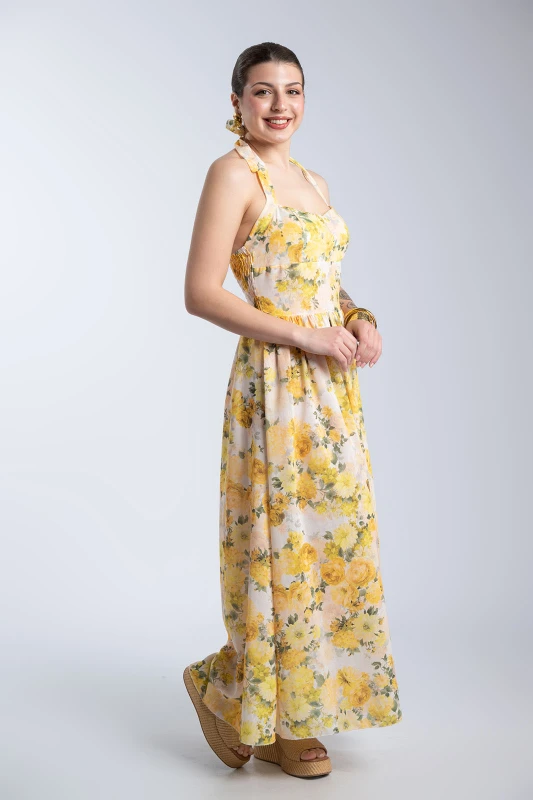 Φόρεμα Midi Floral Σφηγγοφωλιά