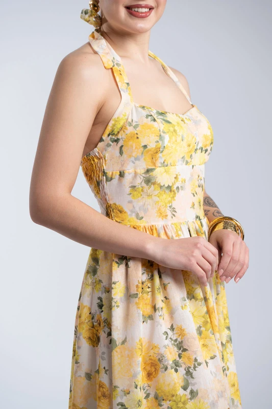 Φόρεμα Midi Floral Σφηγγοφωλιά