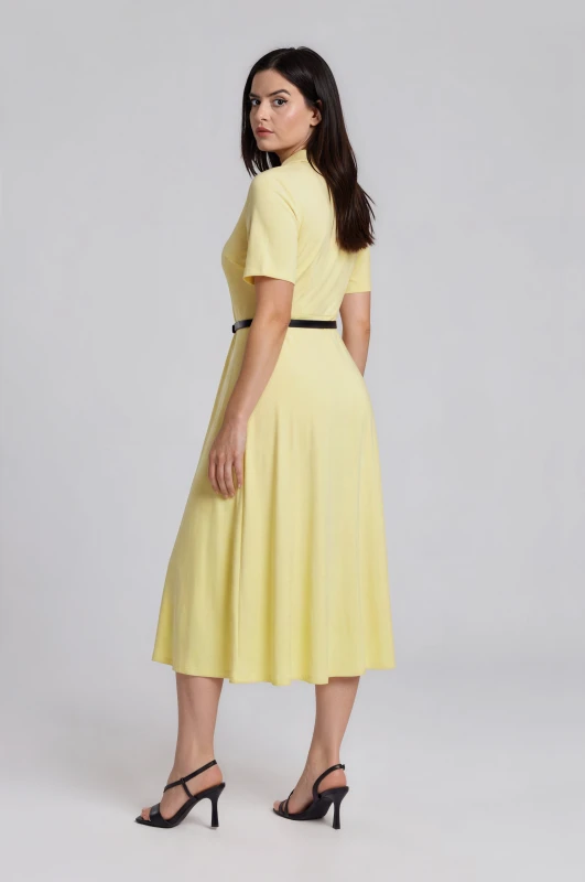 Midi Dress Collar Belt