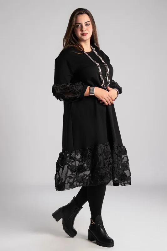 Dress Midi Details Roses