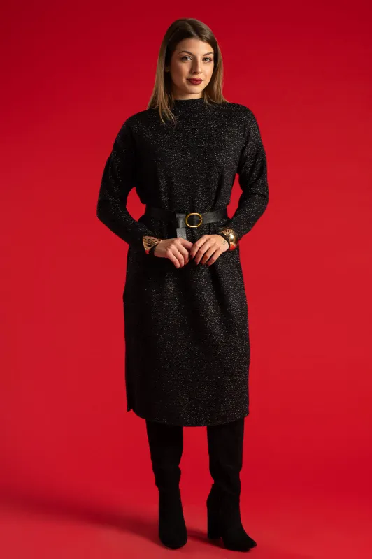 Φόρεμα Midi Lurex Ζώνη