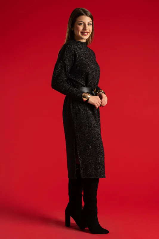 Φόρεμα Midi Lurex Ζώνη