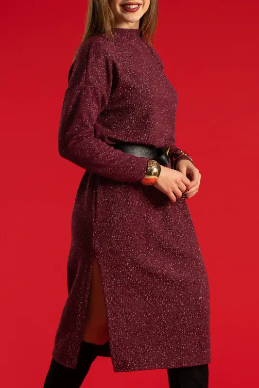 Φόρεμα Midi Lurex Ζώνη