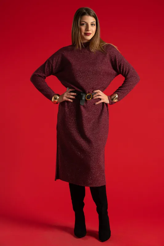 Φόρεμα Midi Lurex Ζώνη