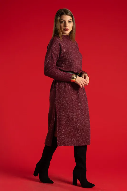 Φόρεμα Midi Lurex Ζώνη