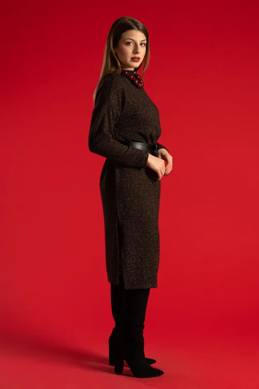 Φόρεμα Midi Lurex Ζώνη