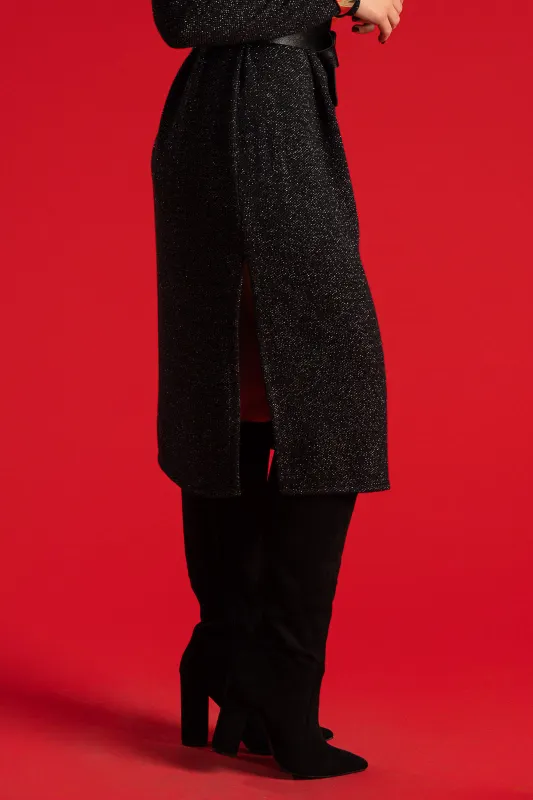 Φόρεμα Midi Lurex Ζώνη